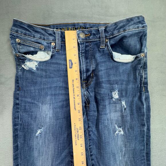 American Eagle Outfitter Jeans Mens Distressed Destroy Slim Flex Blue 31x32 - Picture 9 of 13